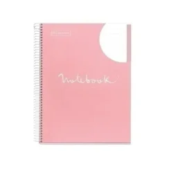 MIQUEL RIUS NOTEBOOK A-4 120 HOJAS ROSA PASTEL DOTS RAYADO LETTERING PUNTOS