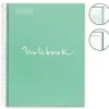 MIQUEL RIUS NOTEBOOK A-5 120 HOJAS MORADO MENTA VERDE PASTEL DOTS RAYADO LETTERING PUNTOS 46556