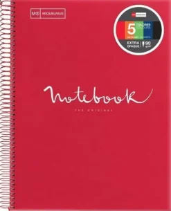 MIQUEL RIUS NOTEBOOK A-5 TAPA PLASTICO 120H 90GR EMOTION ROJO MR46102