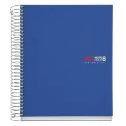 MIQUEL RIUS NOTEBOOK8 CUADERNO DE ESPIRAL FORMATO A5 - 200 HOJAS DE 70 GR MICROPERFORADAS CON 4 TALADROS - CUBIERTAS DE POLIPROPILENO - CUADRICULA 5X5 - COLOR AZUL