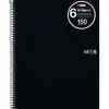 MIQUEL RIUS NOTEBOOK6 CUADERNO DE ESPIRAL FORMATO A5 - 150 HOJAS DE 70GR MICROPERFORADAS CON 2 TALADROS - CUBIERTAS DE POLIPROPILENO - CUADRICULA 5X5 - COLOR NEGRO