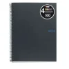 MIQUEL RIUS NOTEBOOK4 CUADERNO DE ESPIRAL FORMATO A4 - 160 HOJAS DE 90GR MICROPERFORADAS CON 4 TALADROS - CUBIERTAS DE CARTON EXTRADURO - CUADRICULA 5X5 - COLOR GRIS OSCURO