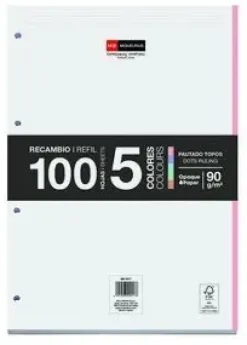 MIQUEL RIUS RECAMBIO 100 HOJAS DOTS RAYADO LETTERING PUNTOS 4TAL 90FR 9017