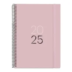 MIQUELRIUS AGENDA ANUAL (2025) MIQUELRIUS BASIC CALM ESPIRAL TAPA EXTRA CON GOMA PLUS 155X213 S/V ARENA