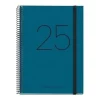 MIQUELRIUS AGENDA ANUAL (2025) MIQUELRIUS RECYCLED ESPIRAL TAPA DURA CON GOMA PLUS 155X213 S/V AZUL