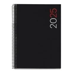 MIQUELRIUS AGENDA ANUAL (2025) MIQUELRIUS BASIC CITY ESPIRAL TAPA PP PLUS 155X213 D/P NEGRO