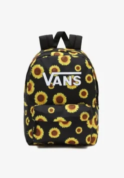 MOCHILA CLASICA VANS SKOOL MEDIUM NEGRA CON GIRASOLES VN0A4ULTMAZ1