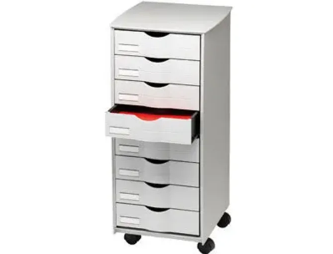 MUEBLE AUXILIAR FAST-PAPERFLOW PARA OFICINA 8 CAJONES EN COLOR GRIS 5X825X382 71,5X31,6X34,3 CM
