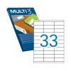 MULTI3 PACK DE 3.300 ETIQUETAS BLANCAS CANTOS RECTOS TAMAÑO 70.0X25.4MM CON ADHESIVO PERMANENTE PARA MULTIPLES USOS