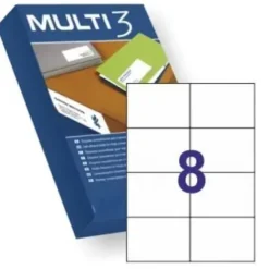 MULTI3 PACK DE 4.000 ETIQUETAS BLANCAS CANTOS RECTOS TAMAÑO 105.0X74.0MM CON ADHESIVO PERMANENTE PARA MULTIPLES USOS