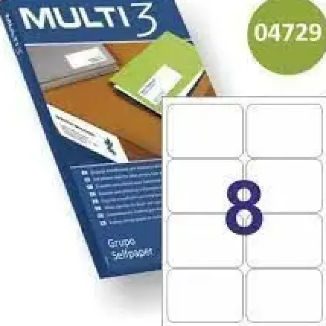 MULTI3 PACK DE 800 ETIQUETAS BLANCAS CANTOS ROMOS TAMAÑO 99.1X67.7MM CON ADHESIVO PERMANENTE PARA MULTIPLES USOS