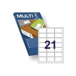 MULTI3 PACK DE 2.100 ETIQUETAS BLANCAS CANTOS ROMOS TAMAÑO 63.5X38.1MM CON ADHESIVO PERMANENTE PARA MULTIPLES USOS