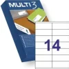 MULTI3 PACK DE 7.000 ETIQUETAS BLANCAS CANTOS RECTOS TAMAÑO 105.0X42.4MM CON ADHESIVO PERMANENTE PARA MULTIPLES USOS