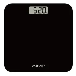 MUVIP BASCULA DIGITAL DE BAÑO - CAPACIDAD 180KG - SENSORES ALTA PRECISION - COLOR NEGRO