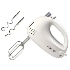 MUVIP BATIDORA AMASADORA DE MANO PARA REPOSTERIA 200W - 5 VELOCIDADES - 2 CONJUNTOS DE VARILLAS - BOTON TURBO