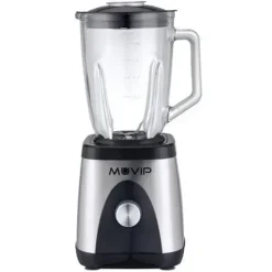 MUVIP BATIDORA DE VASO 1300W 1.5L - 2 VELOCIDADES - CUERPO Y CHUCHILLAS DE ACERO INOXIDABLE - FUNCION PICA HIELO - BLOQUEO DE SEGURIDAD