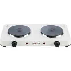 MUVIP COCINA ELECTRICA DE 2 PLACAS 2000W - 5 NIVELES DE POTENCIA - TERMOSTATO CON SISTEMA DE SEGURIDAD
