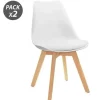 MUVIP DESIGN D200 PACK DE 2 SILLAS MULTIFUNCIONALES - ASIENTO ACOLCHADO - PATAS DE MADERA - USO EN INTERIOR - IDEAL PARA SALA DE ESPERA, COMEDOR, COCINA ETC... - COLOR BLANCO