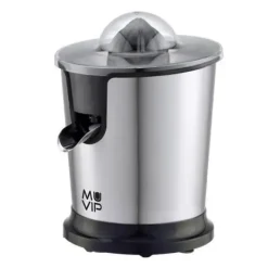 MUVIP EXPRIMIDOR ELECTRICO INOX 300W - CUERPO Y FILTRO DE ACERO INOXIDABLE - SISTEMA ANTIGOTEO - 2 TAMAÑOS DE CONOS