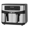 MUVIP FREIDORA AIRE CALIENTE DOBLE 9 LITROS 2600W PANTALLA TACTIL - 12 PROGRAMAS DE COCCION - COLOR GRIS