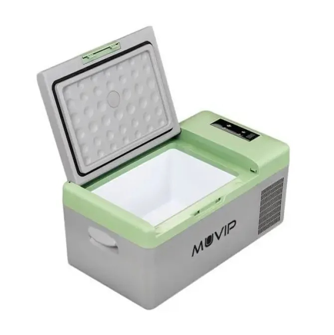 MUVIP NEVERA DE COMPRESOR PORTATIL 15 LITROS 50W - ASAS DE TRANSPORTE - COMPRESOR SILENCIOSO - COLOR GRIS