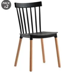 MUVIP PACK 2 SILLAS DESIGN D800 - COLOR NEGRO