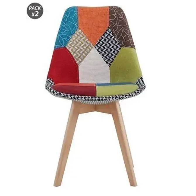 MUVIP PACK 2 SILLAS DESIGN D400 - TELA PATCHWORK