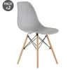MUVIP PACK 2 SILLAS DESIGN D100 - PATAS MACIZAS DE MADERA - COLOR GRIS