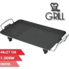 MUVIP PLANCHA DE ASAR ELECTRICA 1500W - 2 ZONAS LISA Y GRILL - PLACA ANTIADHERENTE - ASAS TACTO FRIO - TERMOSTATO EXTRAIBLE - SUPERFICIE 48X27CM