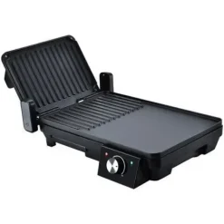 MUVIP SANDWICHERA + PLANCHA ASAR 2000W - APERTURA HASTA 180º - PLACAS GRILL + LISA - SELECTOR DE TEMPERATURA - PLACA SUPERIOR BASCULANTE - ASA TACTO FRIO