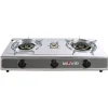 MUVIP SERIE STRONG COCINA DE GAS INOX 3 FUEGOS - ENCENDIDO PIEZOELECTRICO - QUEMADOR DE HIERRO FUNDIDO DESMONTABLE