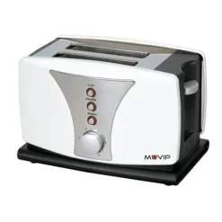 MUVIP TOP DESIGN TOSTADORA DE PAN 800W - CAPACIDAD PARA 2 REBANADAS - 6 NIVELES DE TOSTADO - FUNCION CALENTAR, DESCONGELACION Y RECALENTAR - PARADA AUTOMATICA Y MANUAL