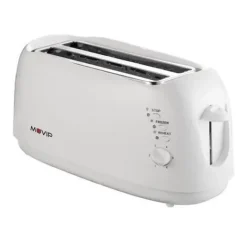 MUVIP TOSTADORA DE PAN 1300W - CAPACIDAD PARA 4 REBANADAS - 6 NIVELES DE TOSTADO - FUNCION CALENTAR, DESCONGELACION Y RECALENTAR - PARADA AUTOMATICA Y MANUAL