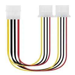 NANOCABLE CABLE ALIMENTACION MOLEX 4PIN MACHO A 2X MOLEX 4PIN HEMBRA 0.20M