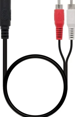 NANOCABLE CABLE AUDIO ESTEREO JACK 3.5MM HEMBRA A 2X RCA MACHO 1.50M - COLOR NEGRO