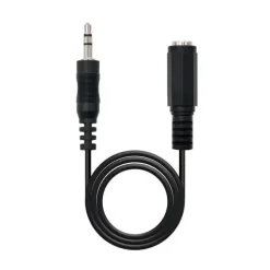 NANOCABLE CABLE AUDIO ESTEREO JACK 3.5MM MACHO A JACK 3.5MM HEMBRA 1.50M - COLOR NEGRO