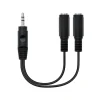 NANOCABLE CABLE AUDIO ESTEREO 2X JACK 3.5MM HEMBRA A JACK 3.5MM MACHO 0.15M - COLOR NEGRO