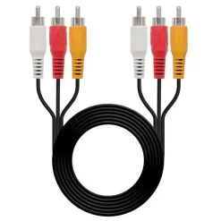 NANOCABLE CABLE AUDIO VIDEO 3X RCA MACHO A 3X RCA MACHO 1.80M - COLOR NEGRO