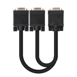 NANOCABLE CABLE BIFURCADOR SVGA - HDB15/M-2XHDB15/H - 45 CM - COLOR NEGRO