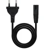 NANOCABLE CABLE DE ALIMENTACION FORMA 8 CEE7/16 MACHO A C7 HEMBRA 1.50M - COLOR NEGRO