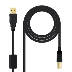 NANOCABLE CABLE DE IMPRESORA CON FERRITA USB-B 2.0 MACHO A USB-A MACHO 5M