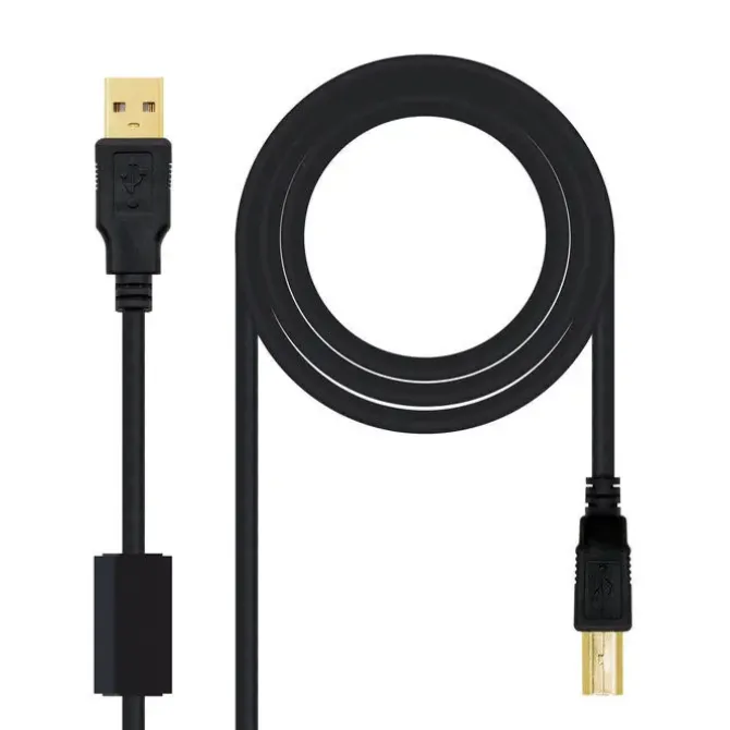 NANOCABLE CABLE DE IMPRESORA CON FERRITA USB-B 2.0 MACHO A USB-A MACHO 5M