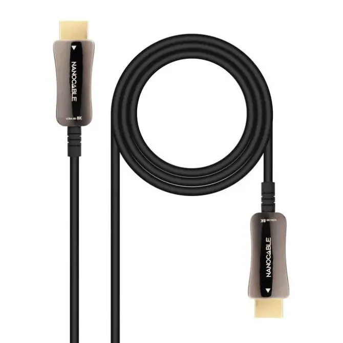 NANOCABLE CABLE HDMI V2.1 AOC MACHO A HDMI V2.1 MACHO 15M - 8K@60HZ 4K@120HZ 48GBPS - COLOR NEGRO