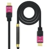 NANOCABLE CABLE HDMI V2.0 MACHO CON REPETIDOR A HDMI V2.0 MACHO 15M - 4K@60HZ 18GBPS - ALTA VELOCIDAD - COLOR NEGRO/ROSA