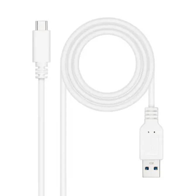 NANOCABLE CABLE USB 3.1 GEN2 10GBPS 3A USB-C/M-A/M - 1.0M - COLOR BLANCO