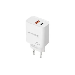 NANOCABLE CARGADOR DE PARED USB-C/PD + USB-A/QC 20W - COLOR BLANCO