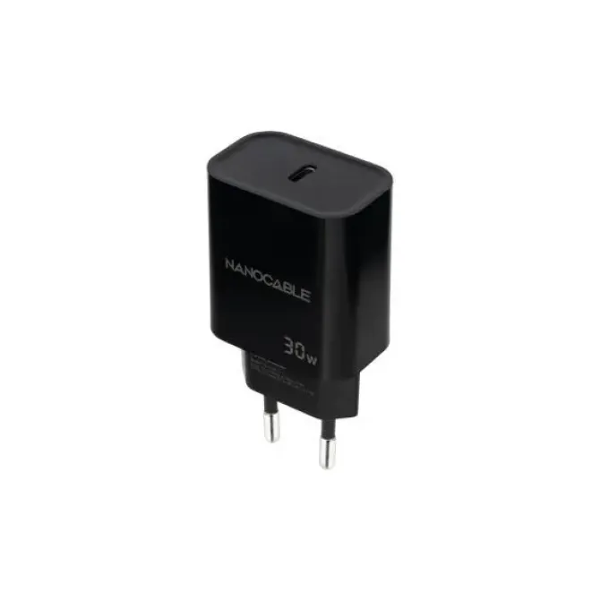 NANOCABLE CARGADOR DE PARED USB-C/PD 30W - COLOR NEGRO