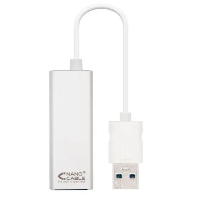 NANOCABLE CONVERSOR USB 3.0 A ETHERNET GIGABIT 10/100/1000 MBPS - 15CM - COLOR ALUMINIO