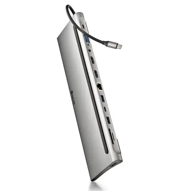 NGS ADAPTADOR MULTIPUERTO TIPO USB-C 12 EN 1 - WIN/MAC-HDMI-SD/TF- LAN - PD 60W CHARGE - 3XUSB3.0