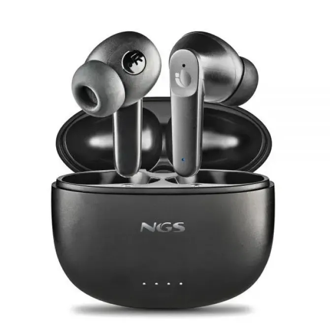 NGS ARTICA HUSH AURICULARES BLUETOOTH 5.3 TWS ANC - CONEXION AUTOMATICA - ASISTENTE DE VOZ - AUTONOMIA HASTA 4H - BASE DE CARGA - COLOR NEGRO